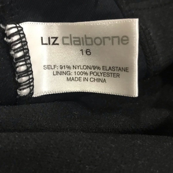 Liz Claiborne Swim Women 16 Black One Piece Neutral Minimalist Retro Pinup 80s - Picture 6 of 6